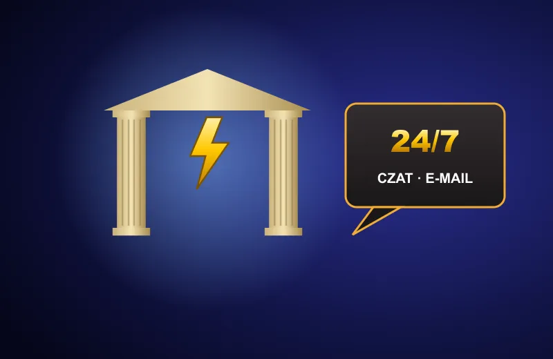 Świątynia z błyskawicą i dymek czatu 24/7 – Cazeus Casino